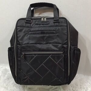 Lug Voyager metallic black pop stitch backpack NWOT